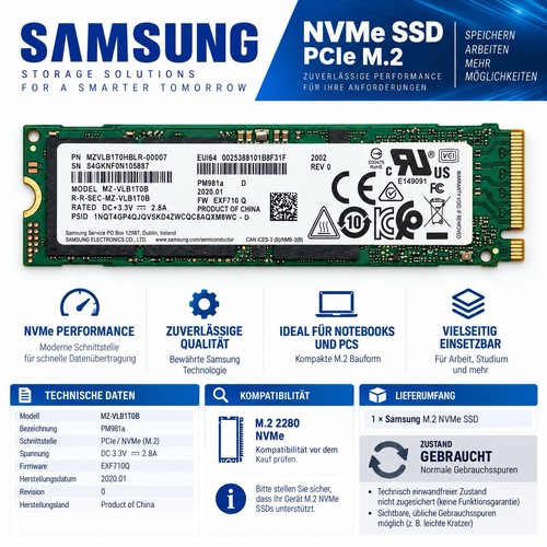 Samsung pm981a 1tb nvme ssd - samsung,